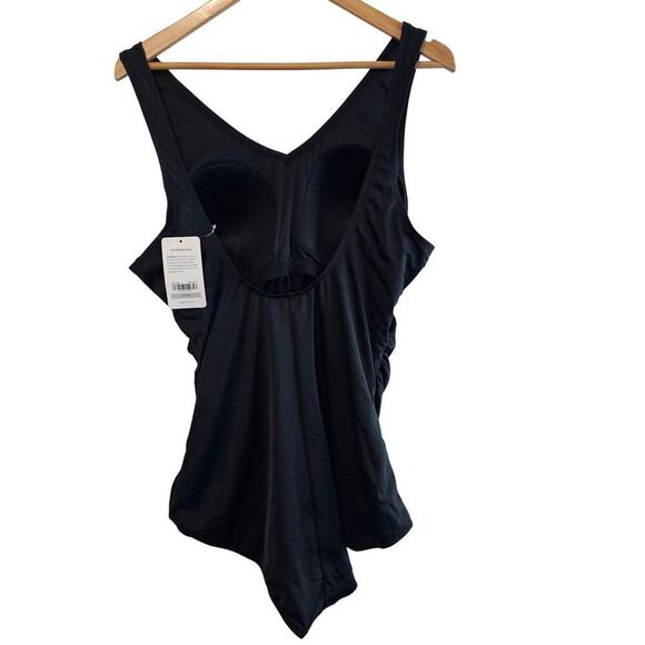 Syrokan Swimsuit Womens Sz 1X Black One Piece Lightly Padded Neutral Minimalist - Picture 2 of 8